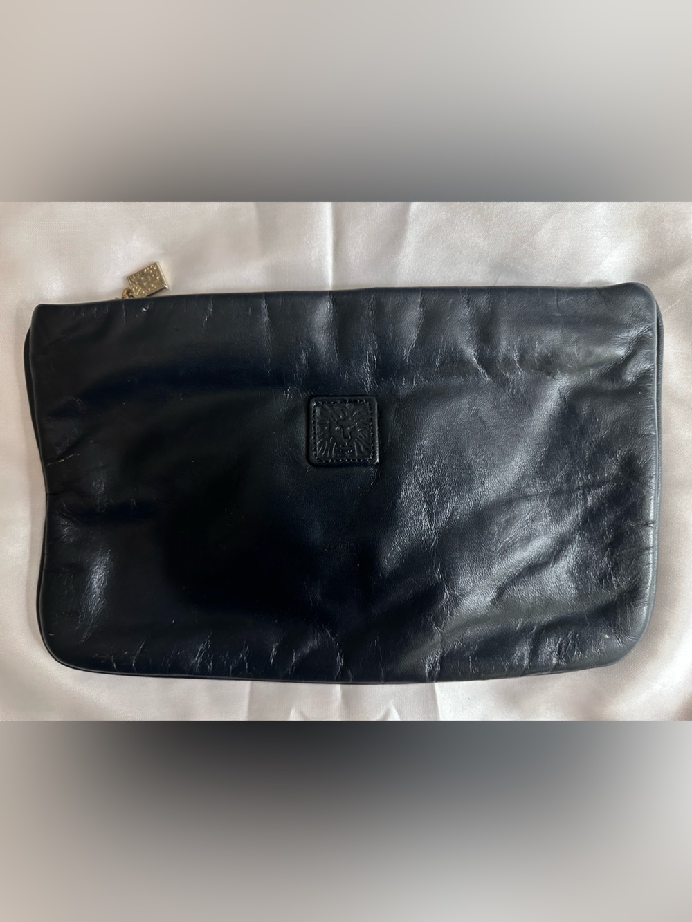 Anne Klein Black Leather Clutch